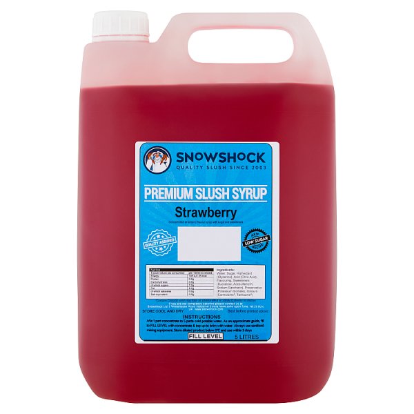 Snowshock Strawberry Premium Slush Syrup 5 Litres (1 x 5ltr)