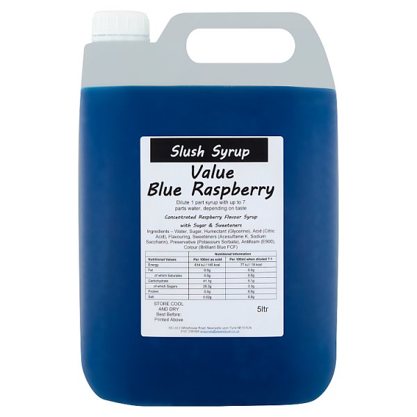 Raspberry Value Blue Slush Syrup 5ltr (1 x 5ltr)