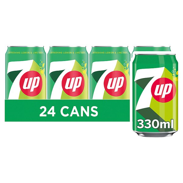 7UP Regular Lemon & Lime Can 330ml  (24 x 330ml)