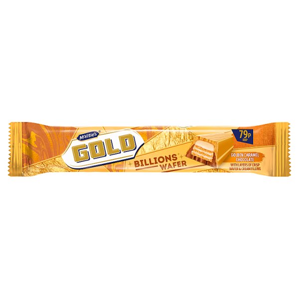 McVitie's Gold Billions Wafer Golden Caramel Chocolate 39g RRP 79p (24 x 39.5g)