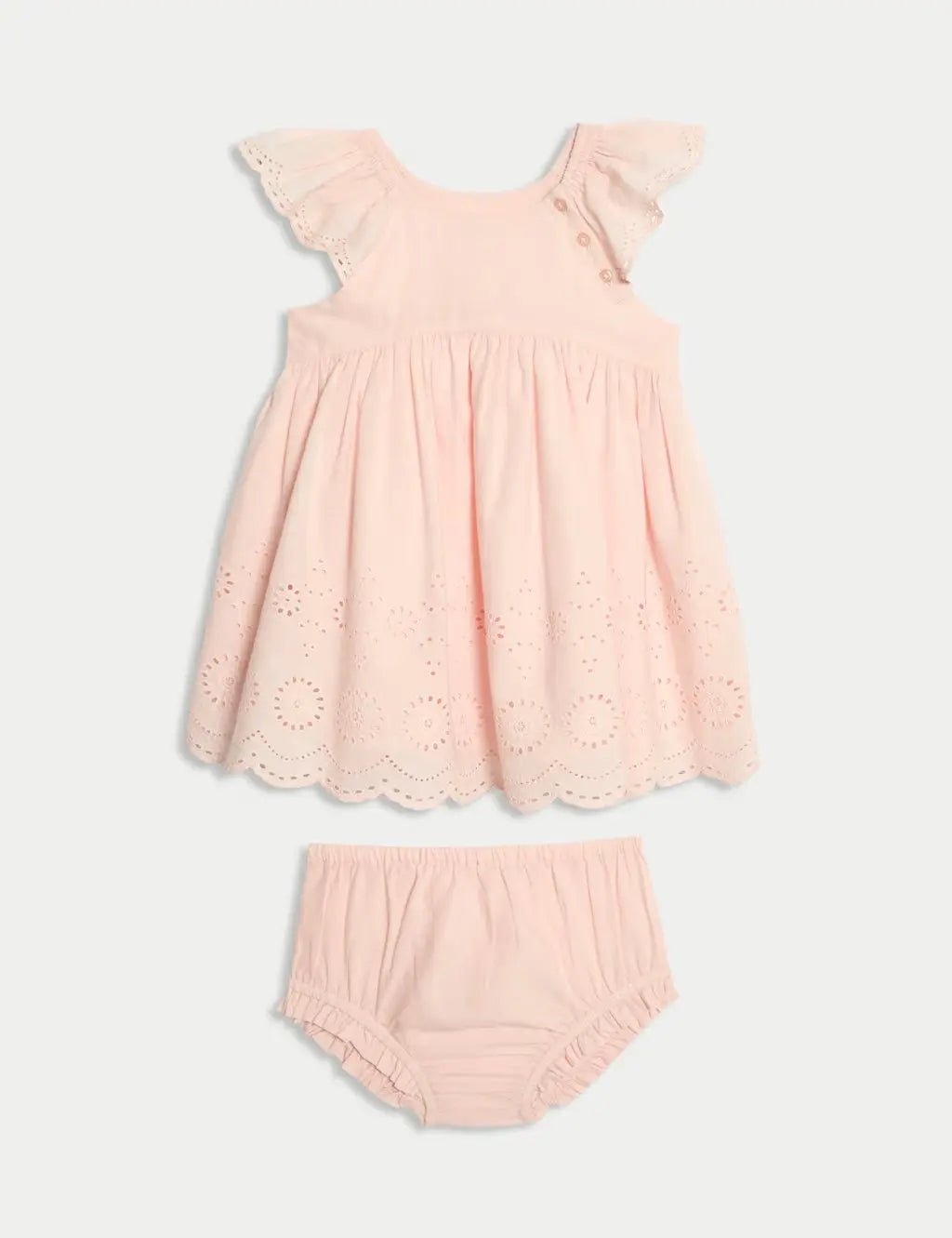 2pc Pure Cotton Broderie Outfit (0 Mths - 3 Yrs) - Honesty Sales