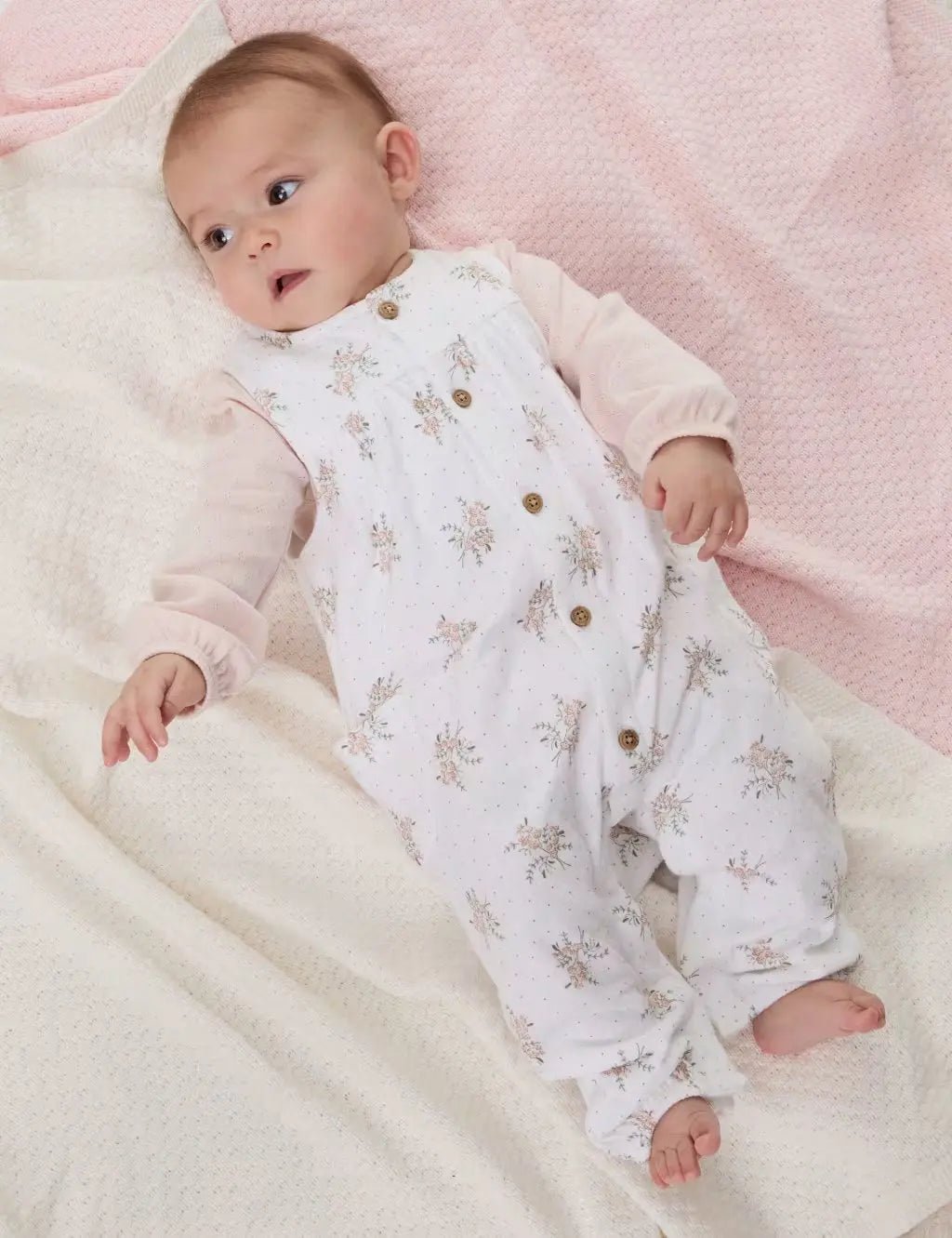 2pc Pure Cotton Floral Outfit (7lbs - 1 Yrs) - Honesty Sales