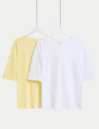 2pk Cool Comfort™ Embroidered Pyjama Tops Honesty Sales