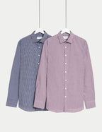 2pk Regular Fit Easy Iron Check Shirts Honesty Sales