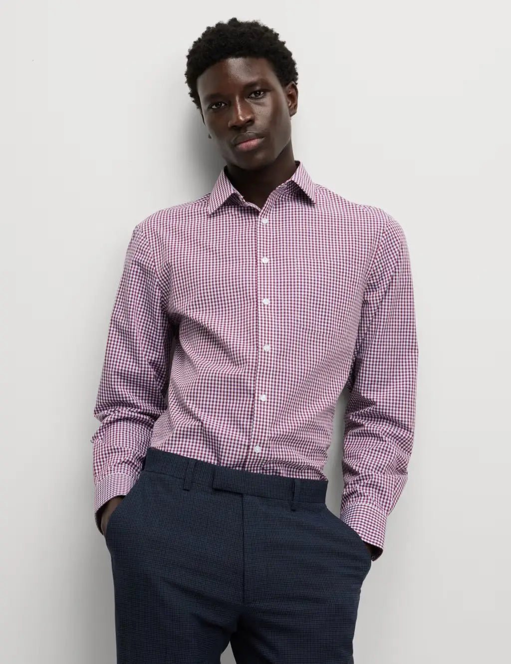 2pk Regular Fit Easy Iron Check Shirts - Honesty Sales