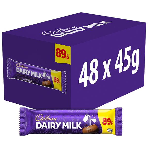 Cadbury Dairy Milk Chocolate Bar 45 g (48 x 45g)