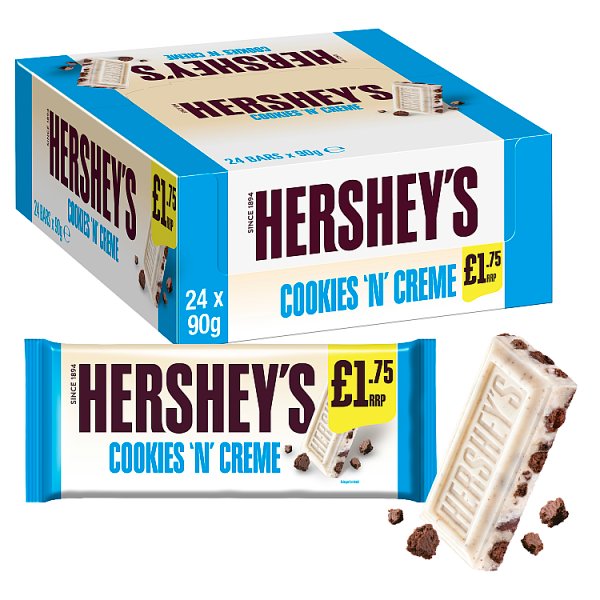 Hershey's Cookies 'N' Creme Bar £1.75 PMP 90g (24 x 90g)