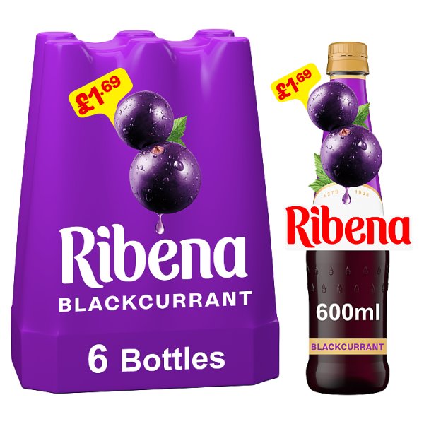 Ribena Blackcurrant Squash 600ml (6 x 600ml)