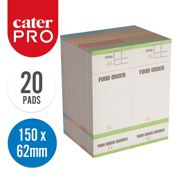 CaterPro 20 Paper Bar Order Pads 150 x 62mm (12 x 20s)