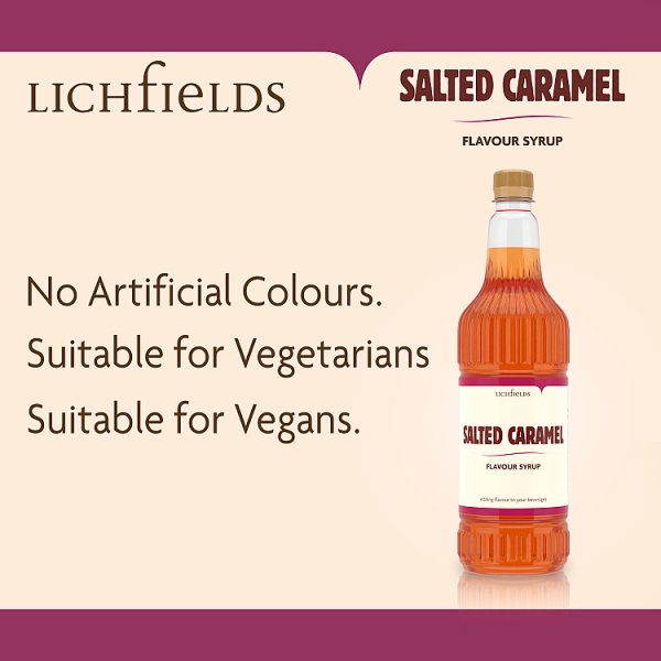 Lichfields Salted Caramel Flavour Syrup 1 Litre (6 x 1ltr)