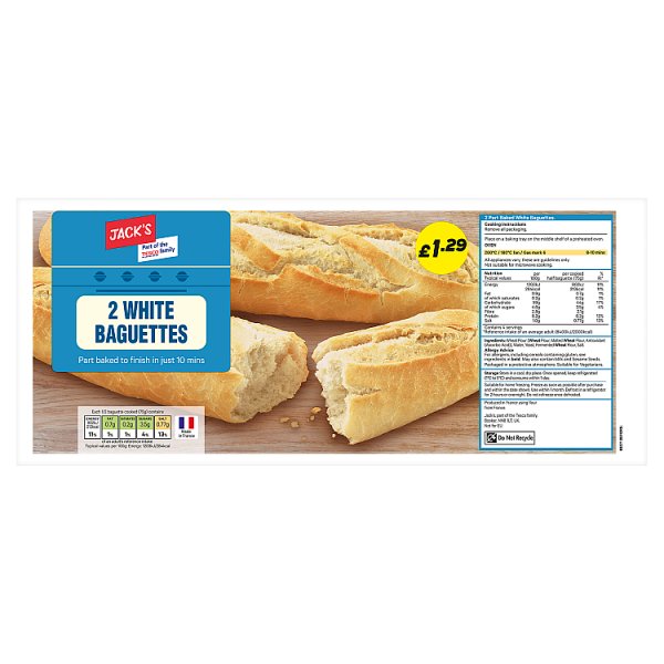 Jack's 2 White Baguettes (15 x 2 pack)