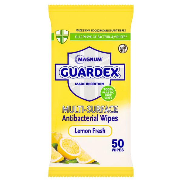 Magnum Guardex 50 Lemon Fresh Multi-Surface Antibacterial Wipes (12 x 50pk)