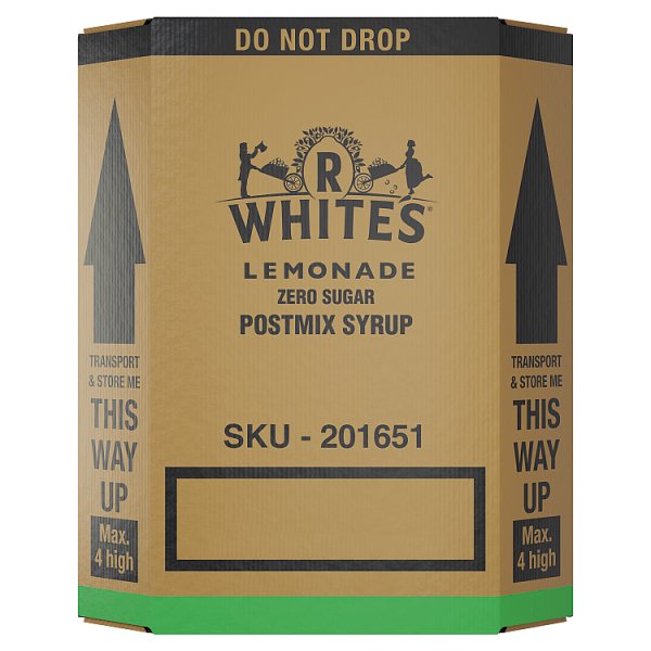 R Whites Zero Sugar Lemonade Postmix Syrup 7L (1 x 7L)