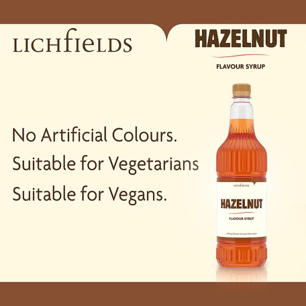 Lichfields Hazelnut Flavour Syrup 1 Litre (6 x 1ltr)