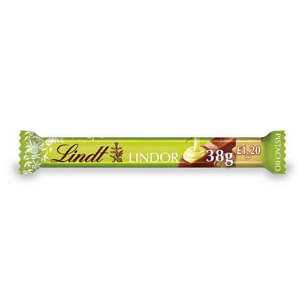 Lindt Lindor Pistachio Milk Chocolate Treat Bar 38g (24 x 38g)