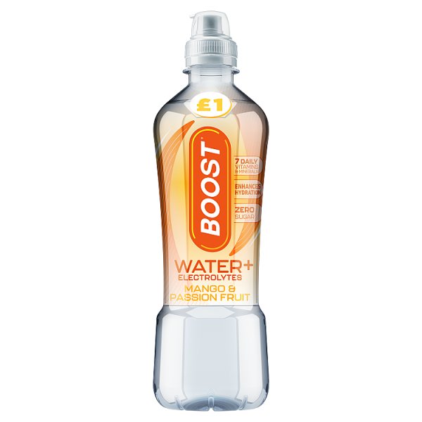 Boost Water+ Electrolytes Mango & Passion Fruit 500ml (12 x 500ml)