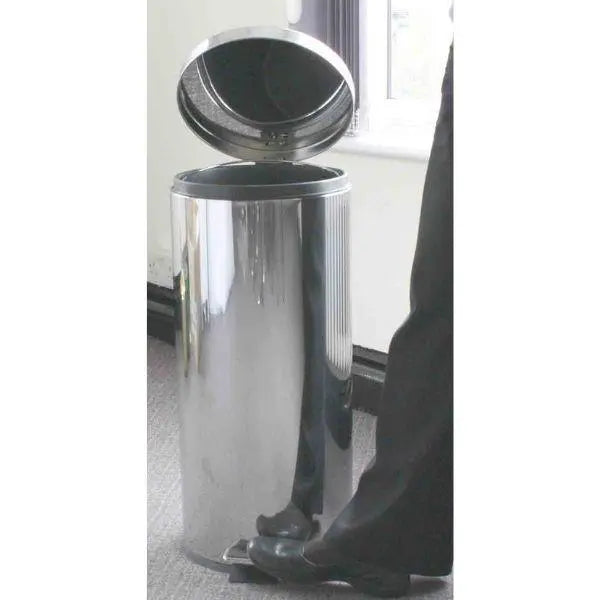 30L Pedal Bin - Mirror Stainless Steel - Honesty Sales