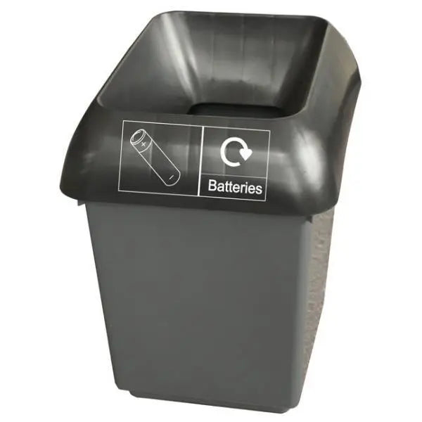 30L Recycling Bin with Black Lid & Batteries Logo - Honesty Sales Image principale du produit