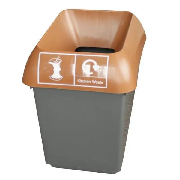 30L Recycling Bin with Brown Lid & Kitchen Waste Logo - Honesty Sales Image principale du produit