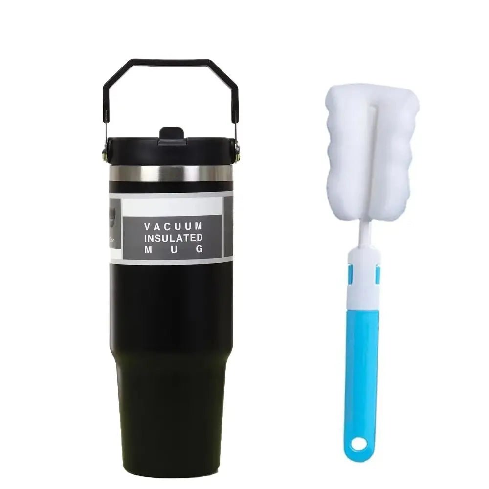 30oz Stainless Steel Thermos Mug with Tritan Lid & Handle – Double - Layer Vacuum Insulated for Hot & Cold Drinks - Honesty Sales