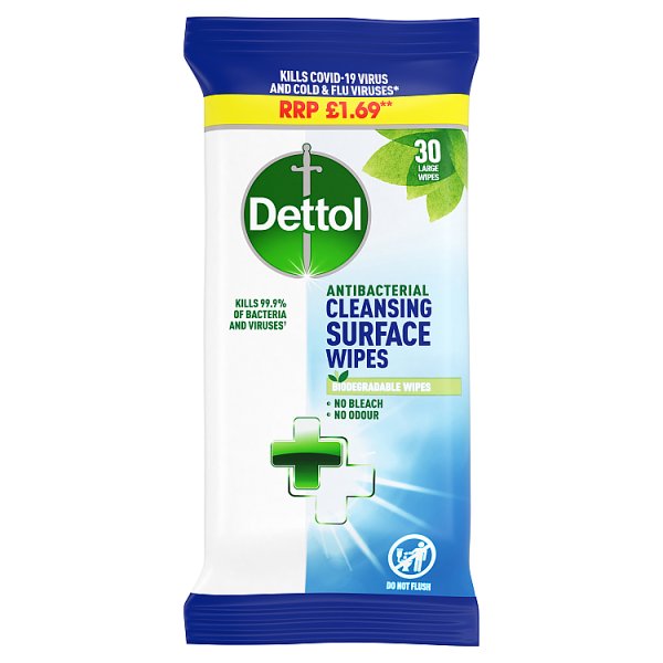 Dettol Antibacterial Surface Cleansing Wipes, 30 Wipes (12 x 30pk)