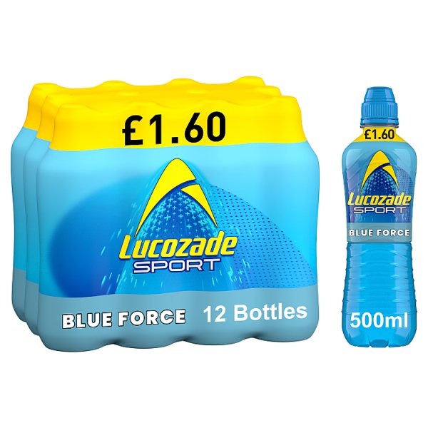 Lucozade Sport Drink Blue Force 500ml (12 x 500ml)