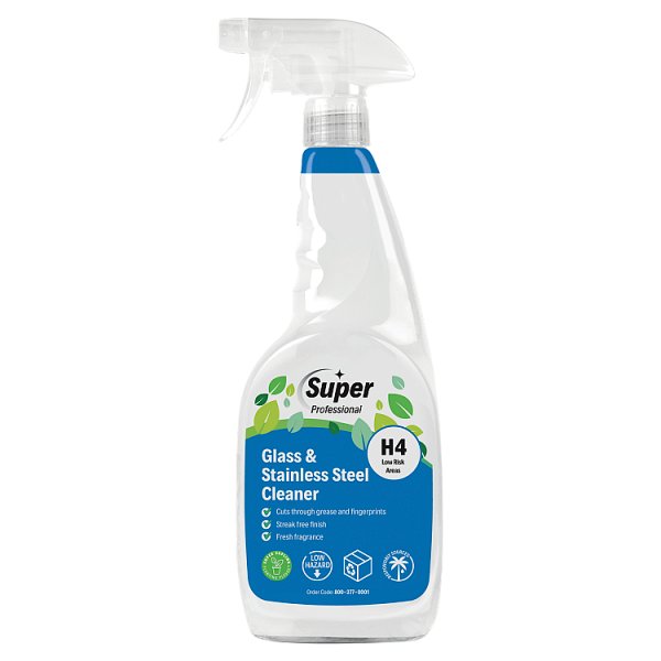 Super Professional Glass & Stainless Steel Cleaner 750ml (1 x 750ml)