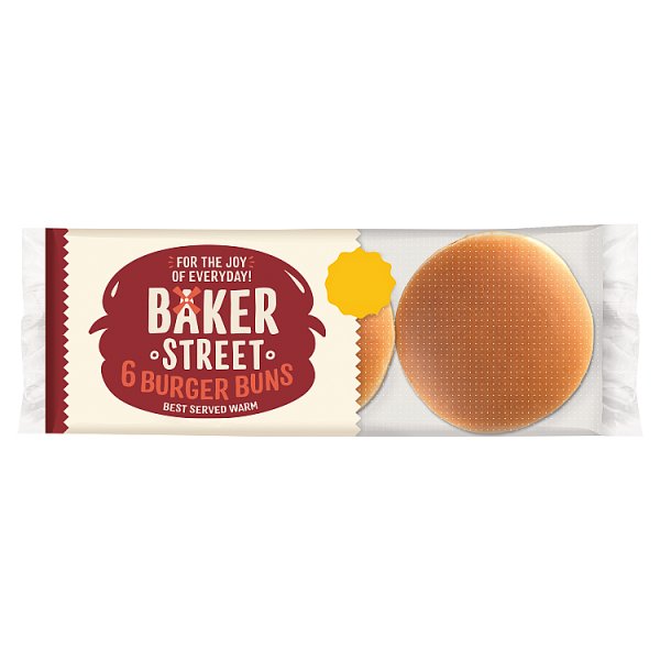 Baker Street 6 Pre-Sliced Burger Buns (1 x 6s)