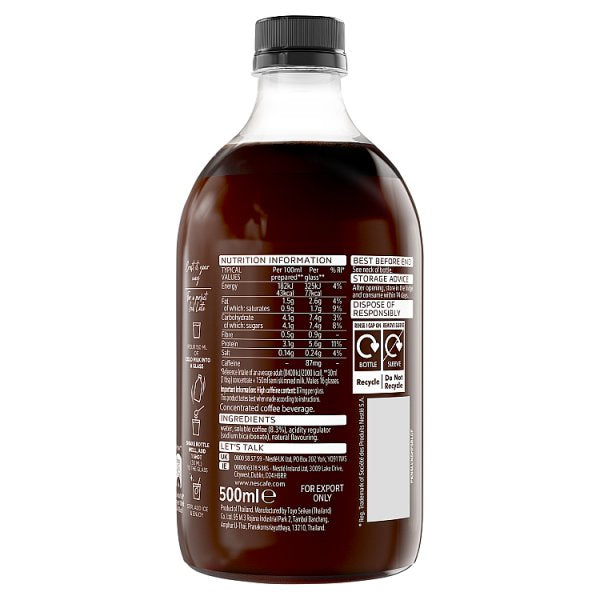 Nescafe Iced Coffee Espresso Concentrated Unsweetened 500ml (1 x 500ml)