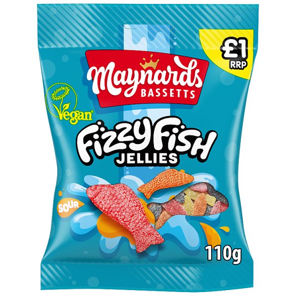 Maynards Bassetts Fizzy Fish Jelly 110g (12 x 110g)