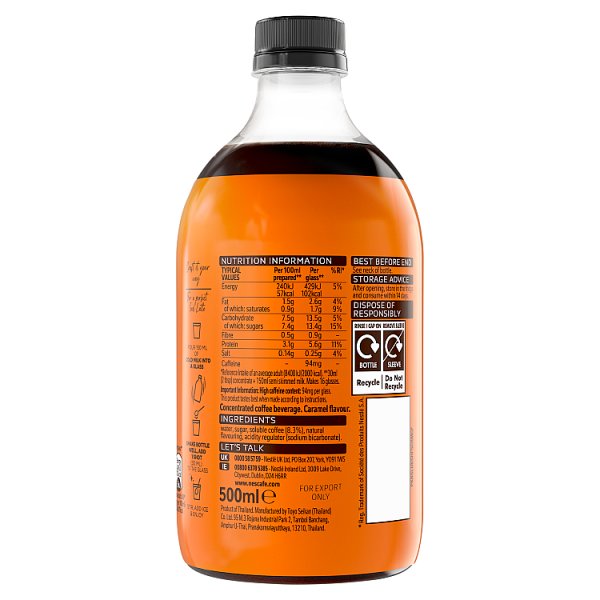 Nescafé Iced Coffee Espresso Concentrated Caramel Flavour 500ml  (1 x 500ml)