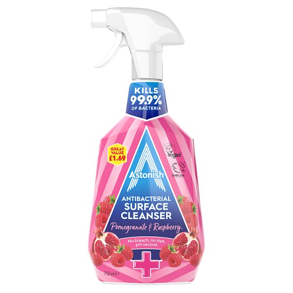 Astonish Pomegranate & Raspberry Antibacterial Surface Cleanser 750ml (6 x 750ml)