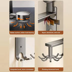 360° Swivel Wall Hangers Kitchen 10 Piece Hooks Rack No-Punching Kitchen Utensils Shovel Chopping Board Storage Stainless Steel  Honesty Sales U.K