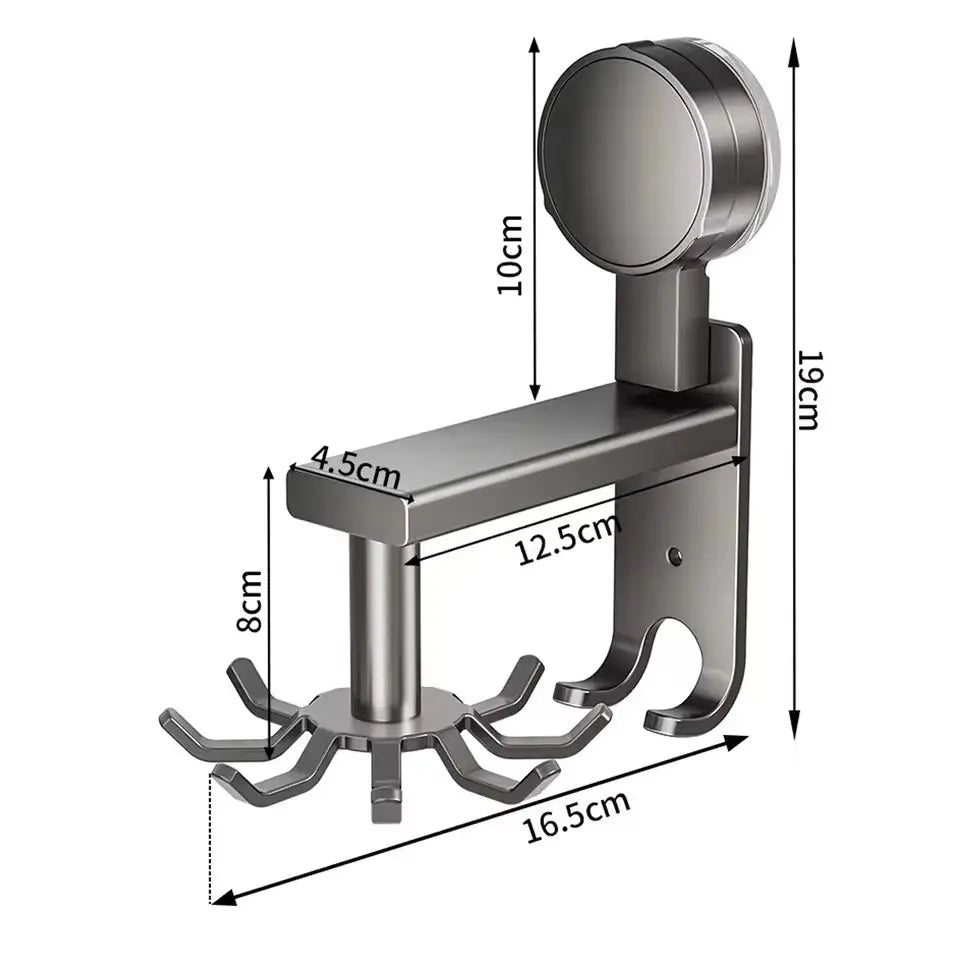 360° Swivel Wall Hangers Kitchen 10 Piece Hooks Rack No-Punching Kitchen Utensils Shovel Chopping Board Storage Stainless Steel  Honesty Sales U.K