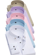 5-Pack Men’s Long Sleeve Dress Shirts – Solid Colors, Button-Down, Wrinkle-Resistant, All-Season Wear