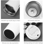 380/510ML Leakproof Travel Thermo Cup for Tea Water Coffee Cup Double-layer Insulation Cold And Hot Thermo Cafe Thermos Mug  Honesty Sales U.K