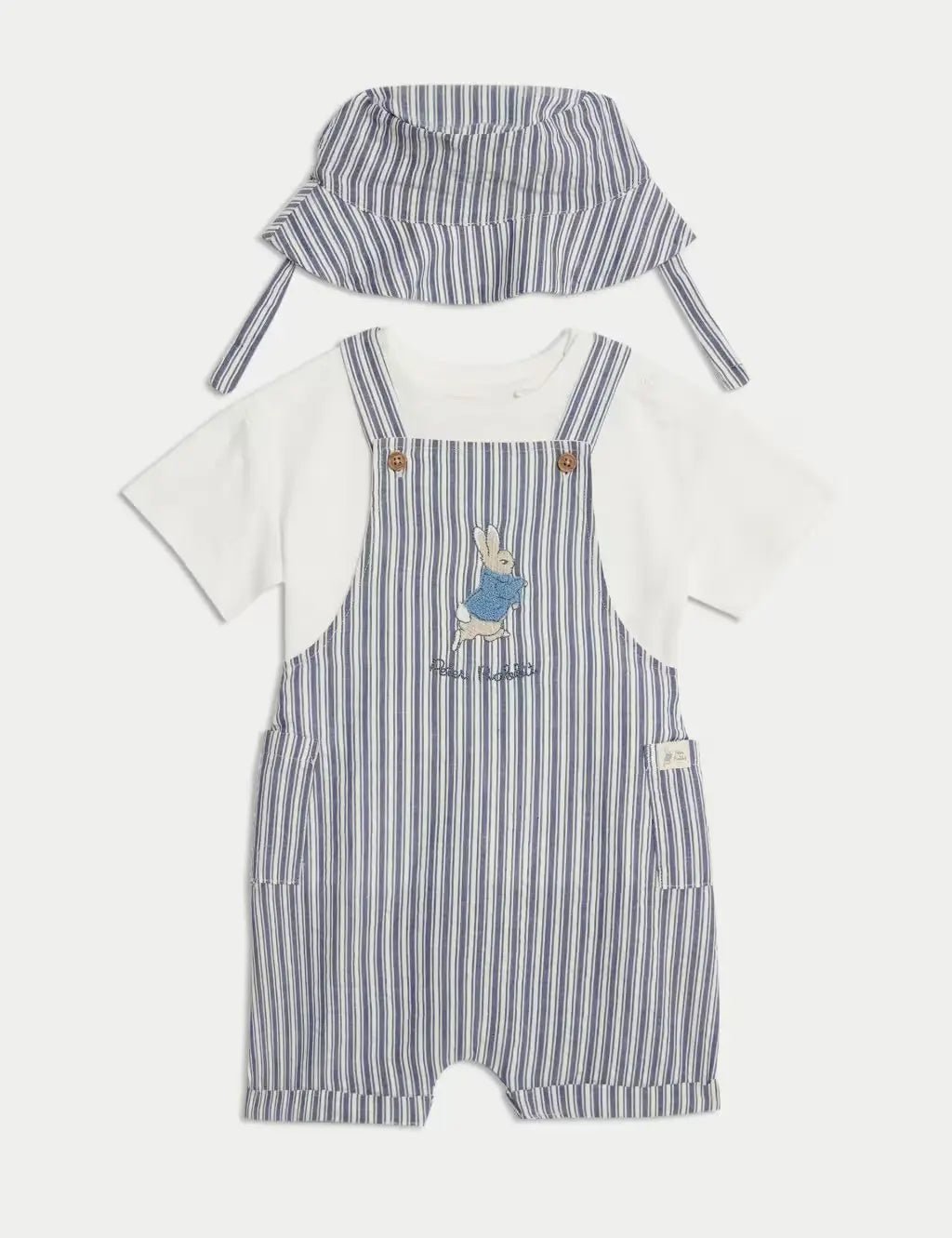 3pc Pure Cotton Peter Rabbit™ Striped Outfit (0 - 3 Yrs) - Honesty Sales