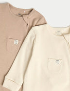 3pk Pure Cotton Waffle Zip Sleepsuits (6½lbs-3 Yrs) Honesty Sales