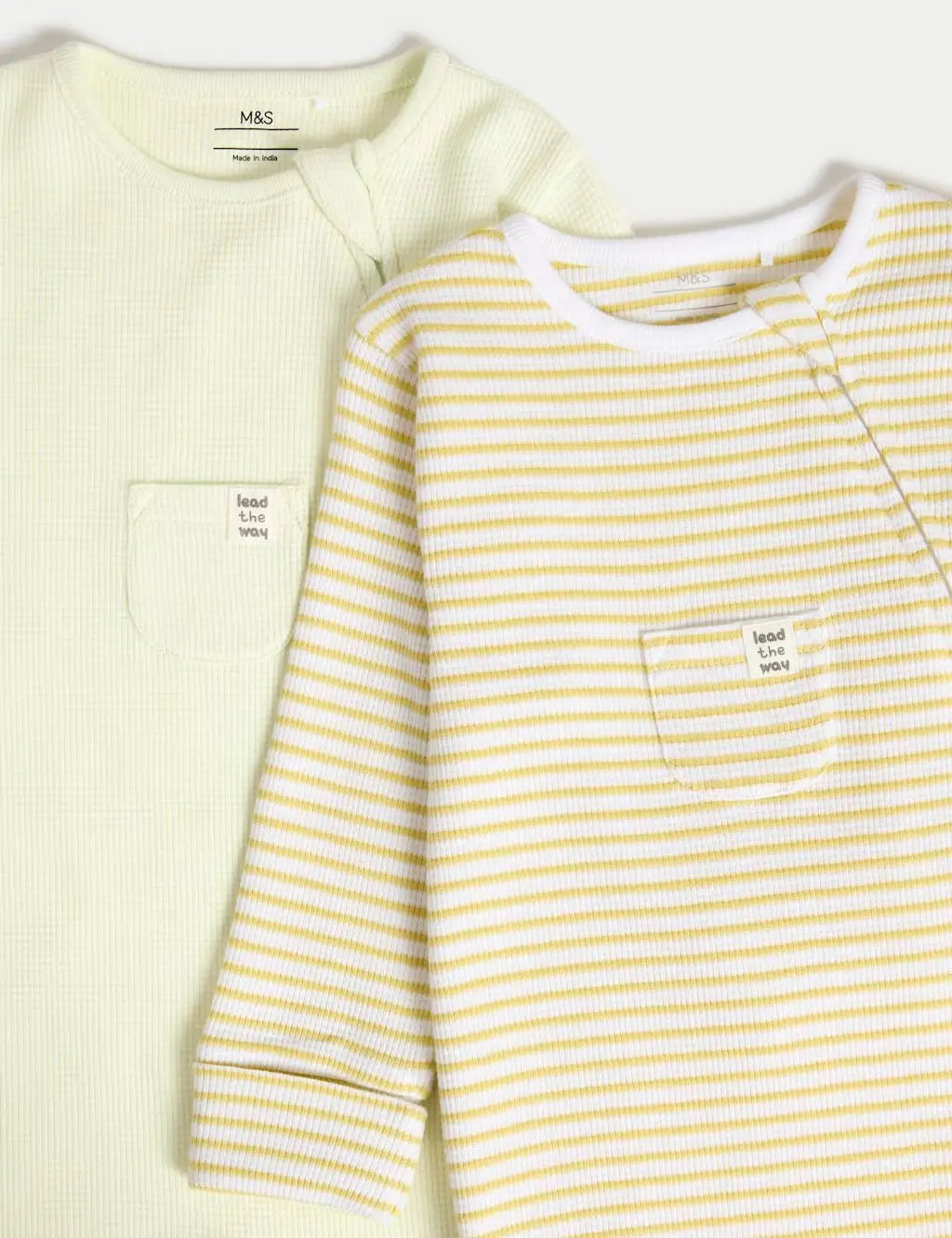 3pk Pure Cotton Waffle Zip Sleepsuits (6½lbs-3 Yrs) Honesty Sales