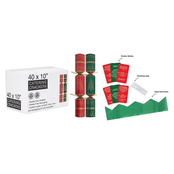 40 X 10 INCH RED/GREEN CATERING CRACKERS  Honesty Sales U.K