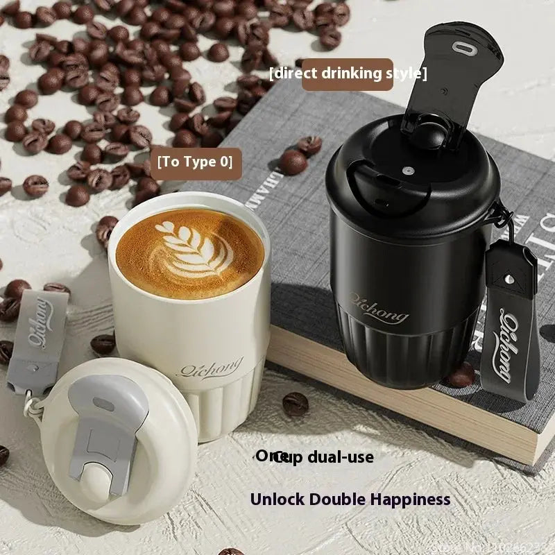 410ml Ceramic Lined Thermos Coffee Cup – Double Wall Stainless Steel Vacuum Insulated Thermal Mug Tumbler Gift  Honesty Sales U.K