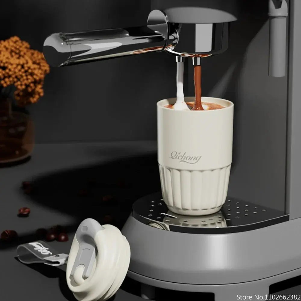 410ml Ceramic Lined Thermos Coffee Cup – Double Wall Stainless Steel Vacuum Insulated Thermal Mug Tumbler Gift  Honesty Sales U.K