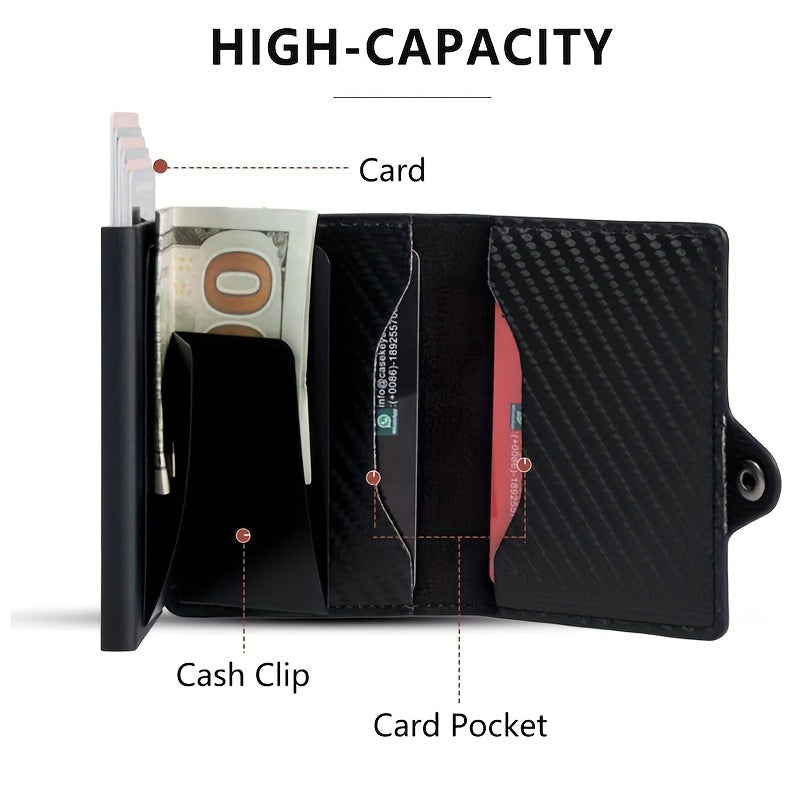 Men’s Slim RFID Blocking Wallet – Automatic Card Holder, Compact Design, Ideal Gift for Special Occasions