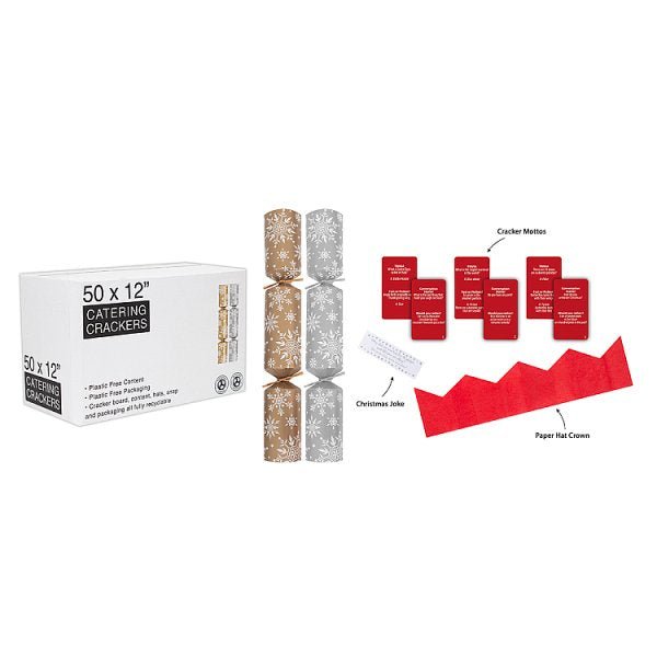 50 x 12 Inch Silver/Gold Catering Crackers (1 x 50s) - Honesty Sales