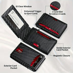 A Sleek Bifold Pop-Up Wallet, Ultra-Thin Leather Slot for Credit Cards, Designed for Business And Tactical Use.
