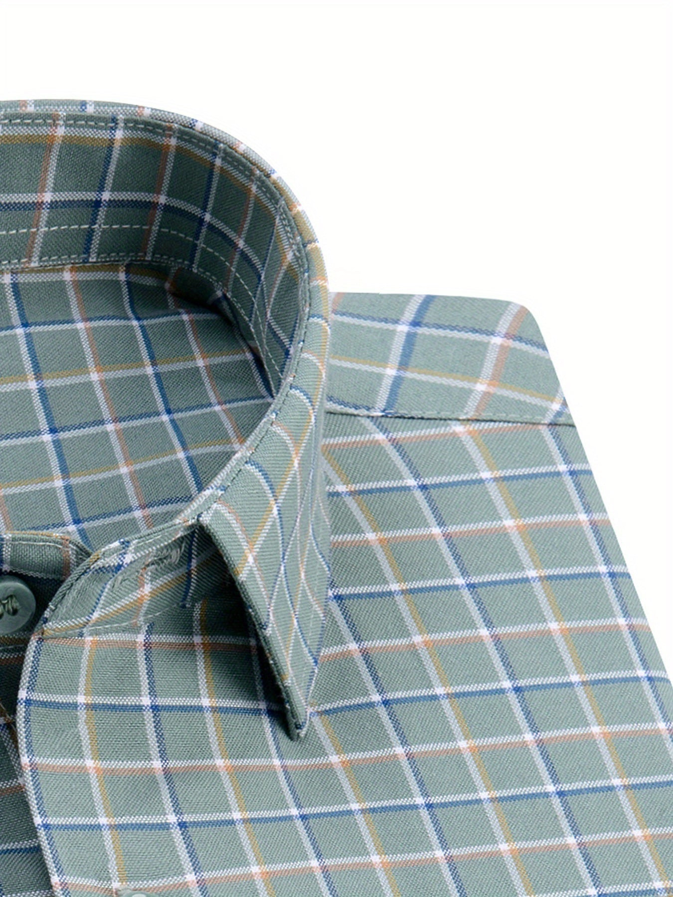 Men’s Summer Plaid Long Sleeve Shirt – Trendy, Breathable, Comfortable Casual Wear Image secondaire du produit