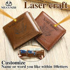 Men’s Genuine Leather Clutch Bag – Top-Grain Cowhide Wallet with Eagle Pattern, Customizable, Daily Use Gift (NIUCUNZH)