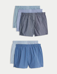 5pk Pure Cotton Striped Woven Boxers - Honesty Sales