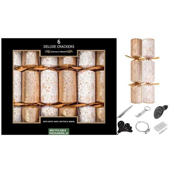 6 x 13.5" Deluxe Gold Glitter Leaf Crackers - Honesty Sales