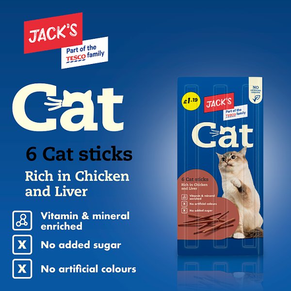 Jack's 6 Cat Sticks Rich in Chicken and Liver 30g (Case of 16) Zweitbild